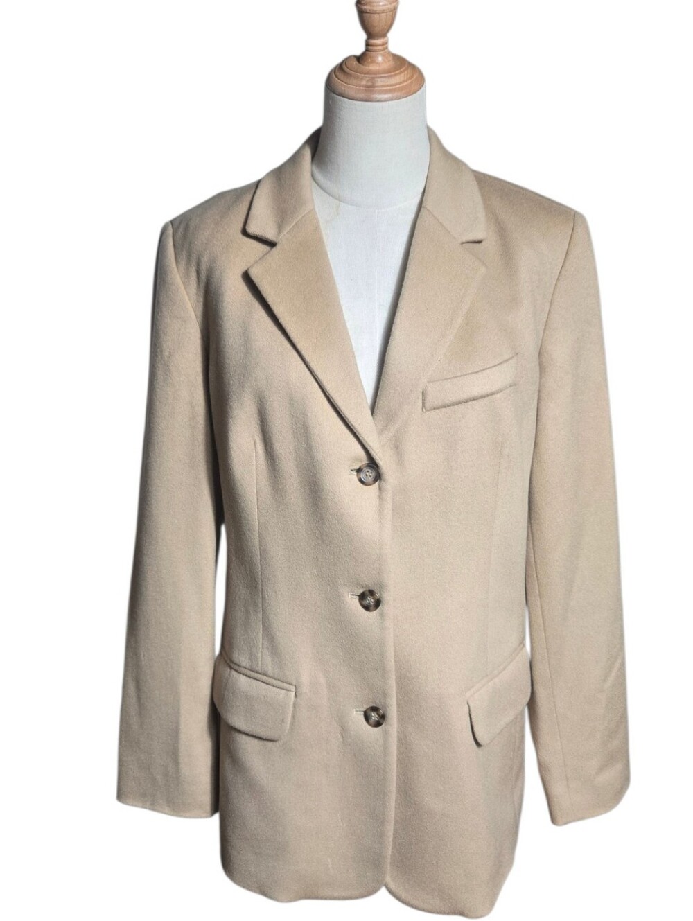 L.L. Bean Tan Wool.and Cashmere Blazer Jacket - Plus Size